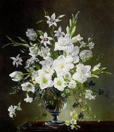 OPRUIMING FULL diamond painting vase with white flowers