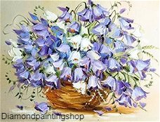 OPRUIMING FULL diamond painting basket flower purple