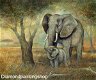 OPRUIMING FULL diamond painting natural elephants (SQUARE) - 0 - Thumbnail