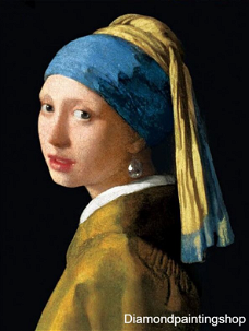 OPRUIMING FULL diamond painting Vermeer Melkmeisje/meisje met de parel (SQUARE)