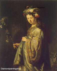 OPRUIMING FULL diamond painting Rembrandt Flora (SQUARE)