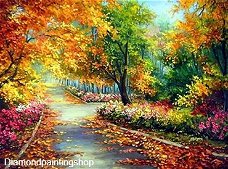 OPRUIMING FULL diamond painting fall scenic (SQUARE)