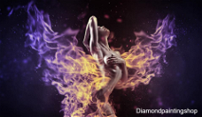 OPRUIMING FULL diamond painting woman flame XL