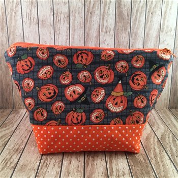 projectbag / etui /toilettas herfst / Halloween / pompoenen - 0