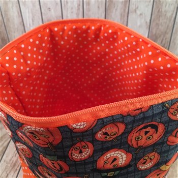 projectbag / etui /toilettas herfst / Halloween / pompoenen - 5