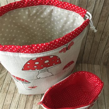 projectbag / etui /toilettas herfst / paddenstoelen optie 2 - 7