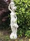 wit stenen beeld vrouw met waterpartij , fontein - 4 - Thumbnail