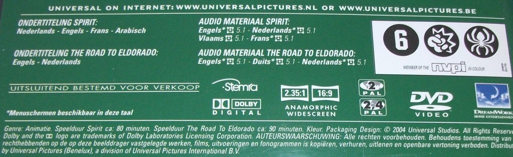 Dvd *** SPIRIT & THE ROAD TO EL DORADO *** 2-Disc Boxset - 2