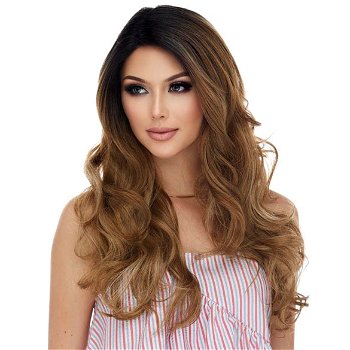 Lace pruik mix met echt haar model Selena kleur RM6036 - 0