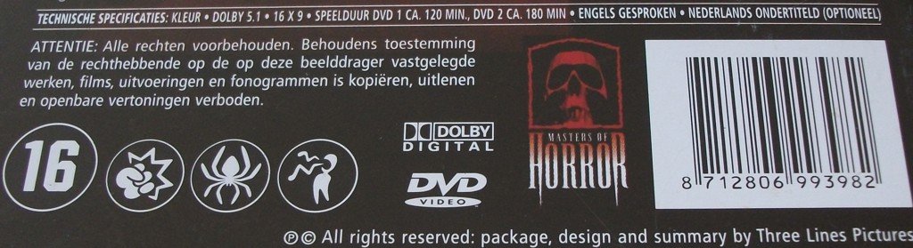 Dvd *** MASTERS OF HORROR *** 2-DVD Boxset Volume II - 2