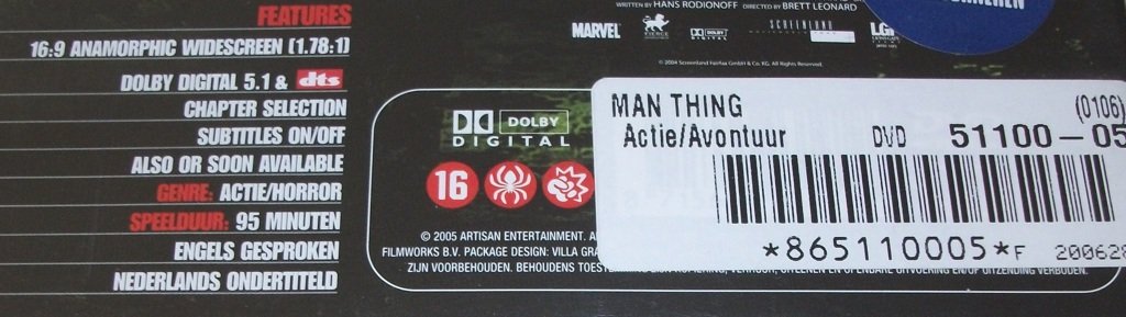 Dvd *** MAN-THING *** Marvel - 2