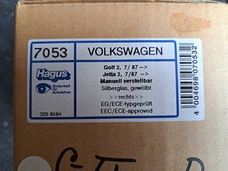 VW Golf II Jetta II Buitenspiegel Hagus 7053 Rechts - 3