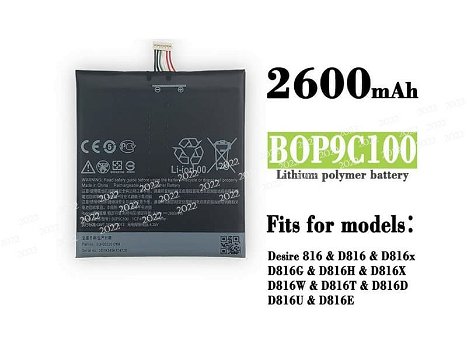 New Battery Smartphone Batteries HTC 3.8V 2600mAh/9.88WH - 0