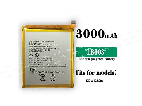 High-compatibility battery LB003 for Lenovo K350t K5 - 0