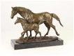 groot brons beeld op marmeren basis , paard - 0 - Thumbnail