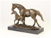 groot brons beeld op marmeren basis , paard - 2 - Thumbnail