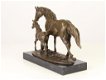 groot brons beeld op marmeren basis , paard - 3 - Thumbnail