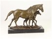 groot brons beeld op marmeren basis , paard - 7 - Thumbnail
