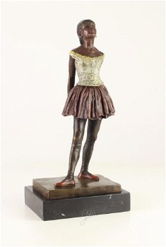 Een bronzen sculptuur van een danseresje-brons-beeld - 0