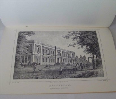 16 afbeeldingen naar staalgravures uit 1850 van de stad Amsterdam - 1