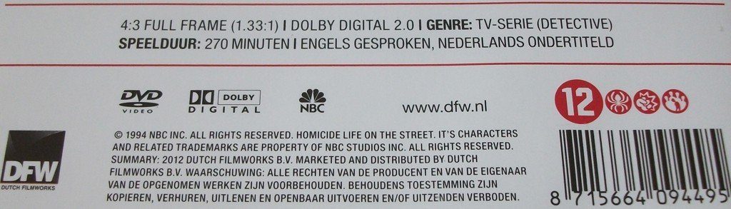 Dvd *** HOMICIDE: LIFE ON THE STREET *** 2-DVD Boxset Seizoen 1 - 2