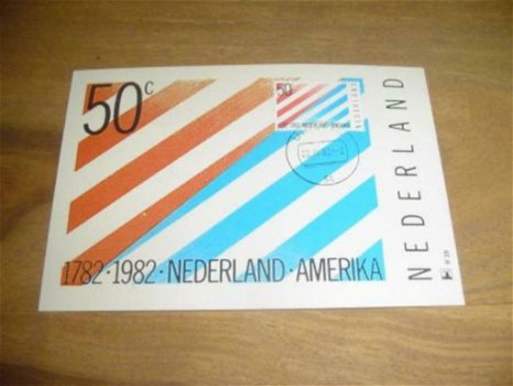 Maximumkaart met Nederland en de Verenigde Stat 200 jaarzegel(50ct) - 0