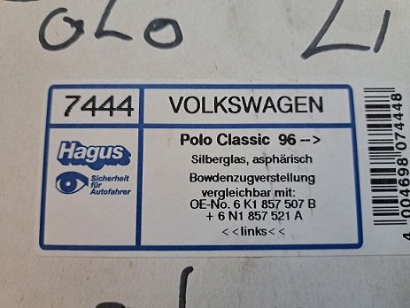 VW Polo III Classic (6V2) Buitenspiegel Hagus 7444 Links - 3