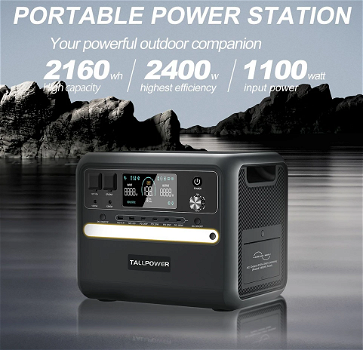 TALLPOWER V2400 Portable Power Station, 2160Wh LiFePo4 - 1