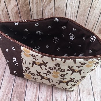 projectbag / etui /toilettas retro ezeltjes & bloemen - 3