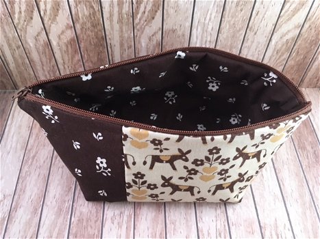 projectbag / etui /toilettas retro ezeltjes & bloemen - 4