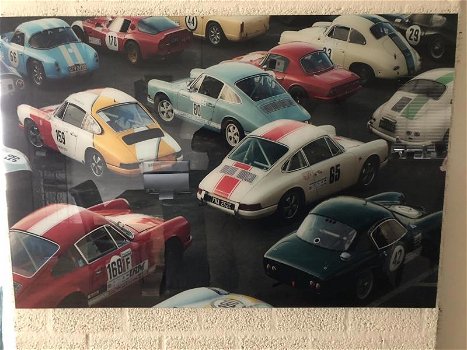 Wanddecoratie , Porsche , schildrij met glas - 2