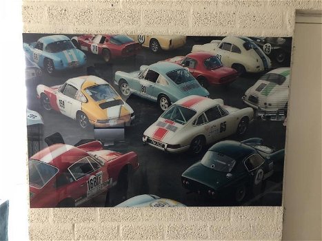 Wanddecoratie , Porsche , schildrij met glas - 4