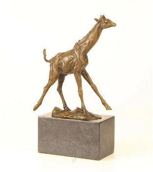 Giraffe brons beeld , giraffe , brons - 0