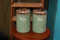Blikken Brocante set Koffie & Thee in Mint groen - 0 - Thumbnail