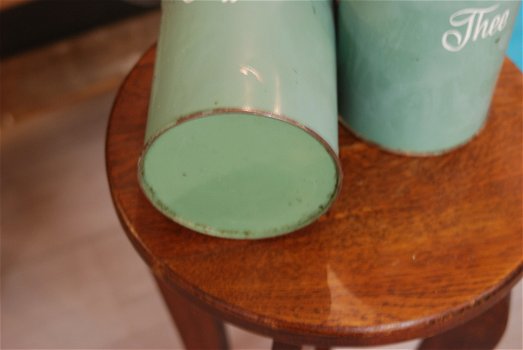 Blikken Brocante set Koffie & Thee in Mint groen - 4