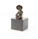 brons beeld , lief meisje - 1 - Thumbnail