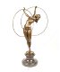 bronzen sculptuur ,dansende vrouw met ringen - 0 - Thumbnail