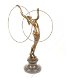 bronzen sculptuur ,dansende vrouw met ringen - 4 - Thumbnail