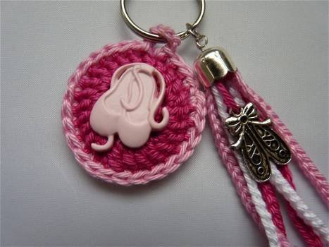 Gehaakte sleutelhanger Ballet (roze) - 0