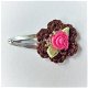 ** Haarspeldje met gehaakte bloem en roosje (AA) - 0 - Thumbnail