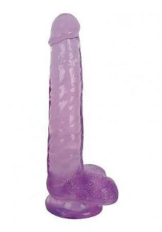 Dildo Slim Stick With Balls Purple - 20 cm