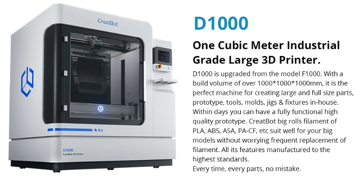 CreatBot D1000 3D Printer, Auto-Leveling, 940x1000x1000mm - 1