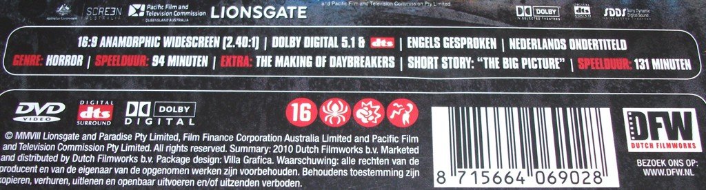 Dvd *** DAYBREAKERS *** - 2