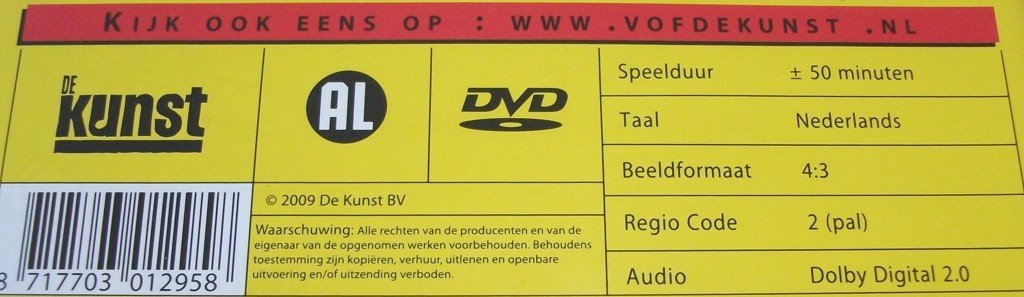 Dvd *** DAG SINTERKLAAS *** V.O.F. de Kunst - 2