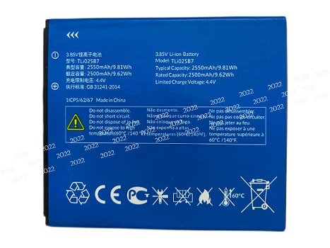 New battery TLI025B7 2500mAh/9.62WH 3.85V for Alcatel A3 Plus 5011a - 0