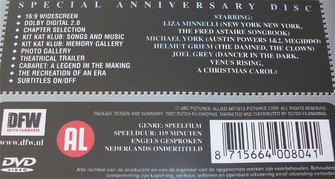 Dvd *** CABARET *** 30th Anniversary Special Edition - 2