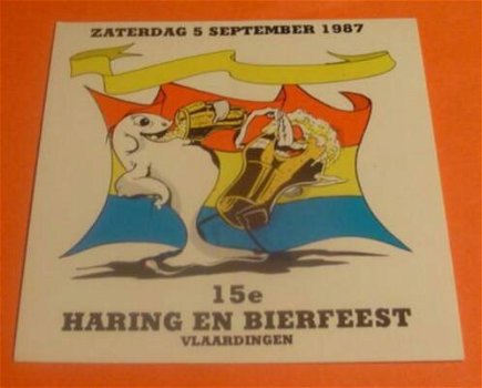 Sticker 15e Haring en bierfeest Vlaardingen 1987 - 0