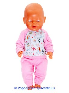 Baby Born 43 cm Jogging setje roze/blauw