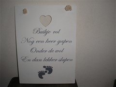 Spreuk voor babykamer, op houten bord - nieuw - 0