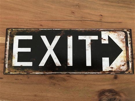 EXIT , nooduitgang , wandbord , cafe - 0